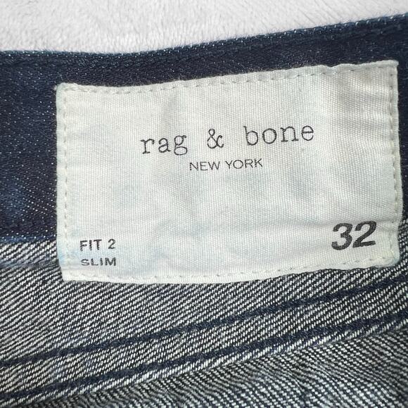 Rag & Bone Womens Size 32 Dark Blue Mid Rise 100% Cotton Denim Jeans - Picture 6 of 8